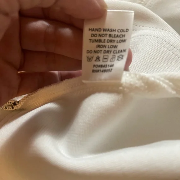 White Bodycon Dres Black Contrast Piping Pemblum Hem Sleeveless Fit & Flare XS - Picture 4 of 10